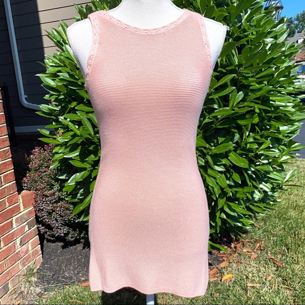 WHBM Shimmery Peach Shimmery sleeveless top